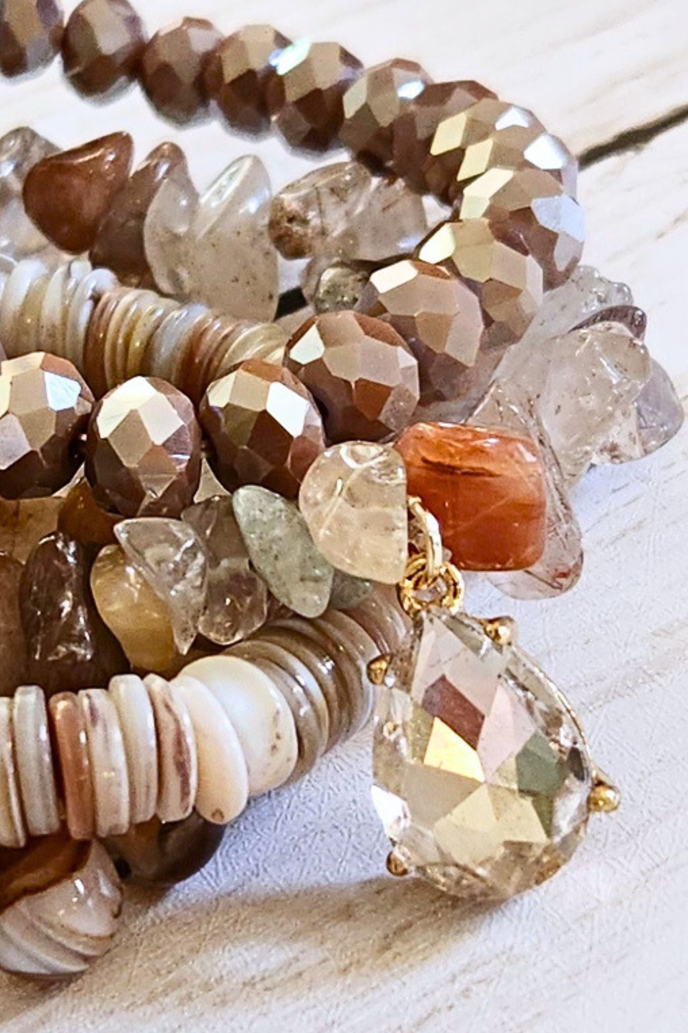 Brown Sugar Beaded Stretch Bracelets - 5 Styles