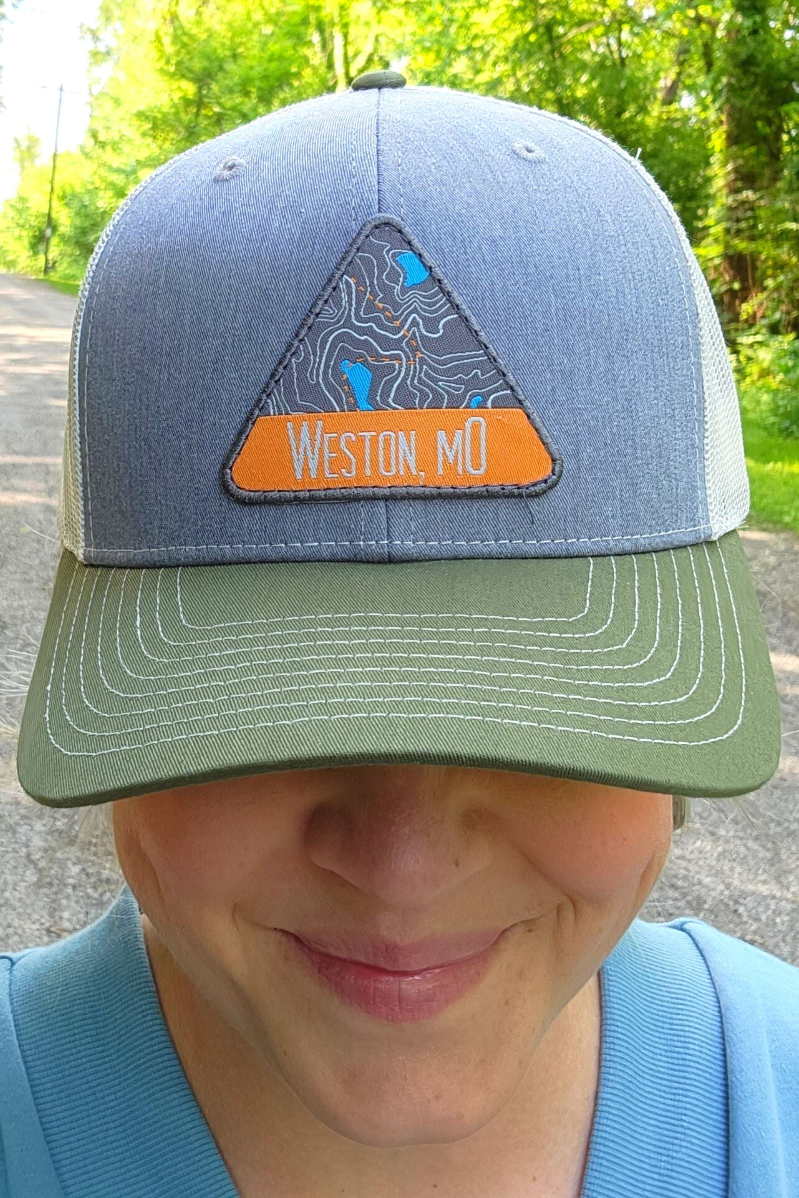 Gray & Olive Weston Map Patch Hat