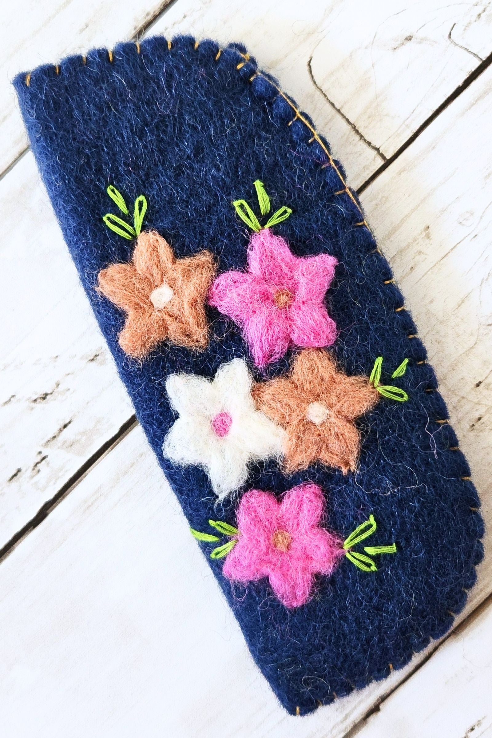 Indigo Felted Sunglass Case