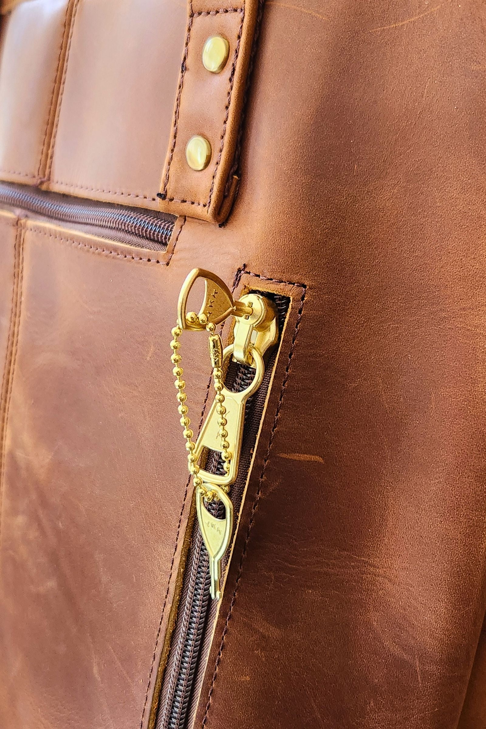 Vintage Cowhide Leather Tote Bag