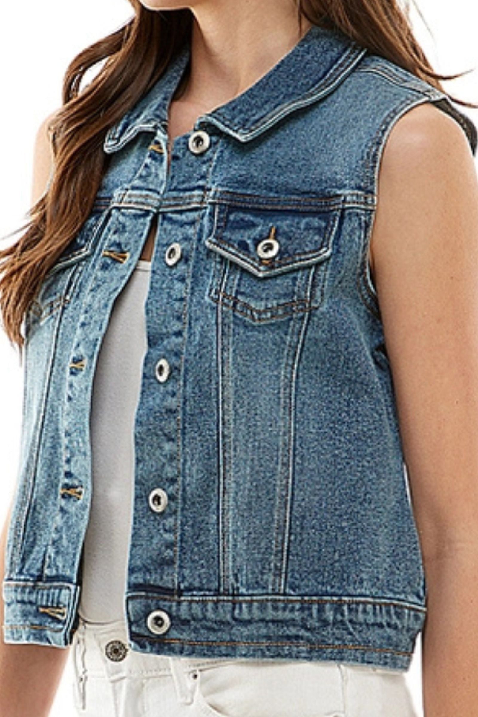 Classic Blue Denim Jacket Vest