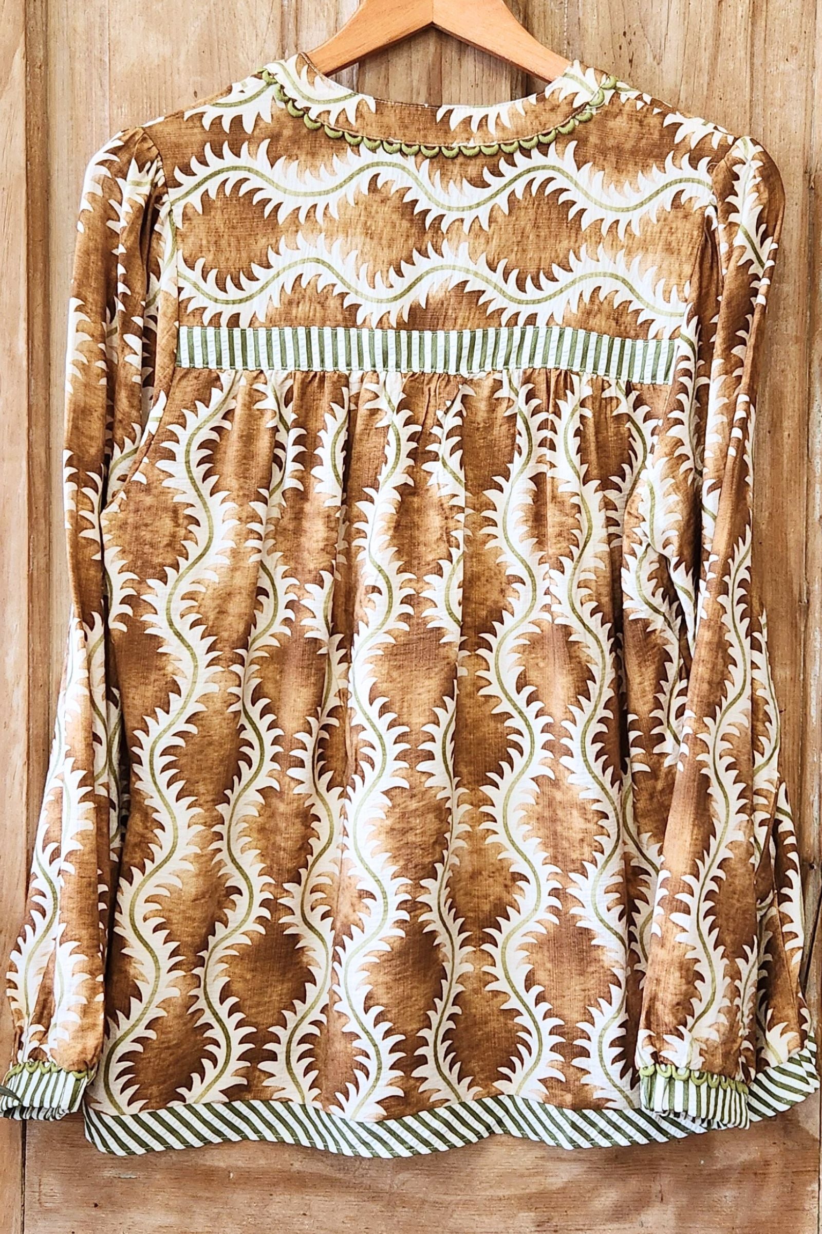 Autumn Wave Print Top