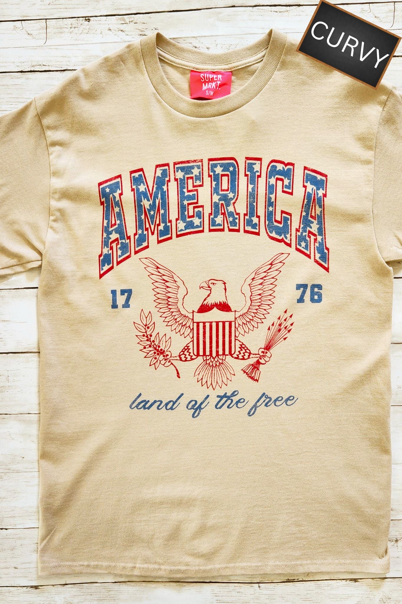 CURVY America Land of the Free T Shirt