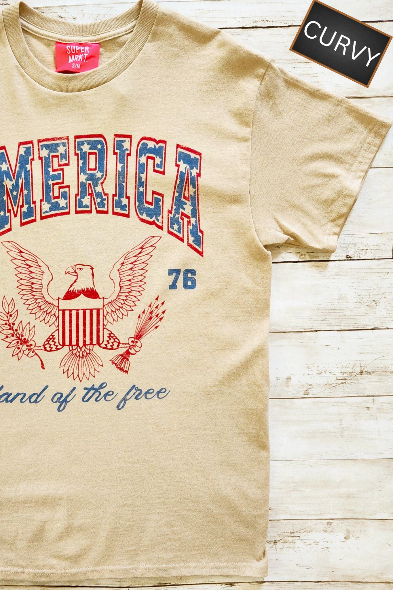 CURVY America Land of the Free T Shirt