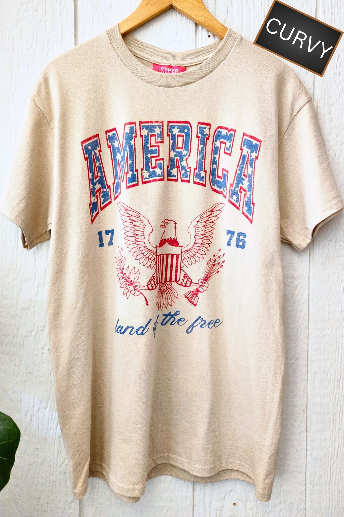 CURVY America Land of the Free T Shirt