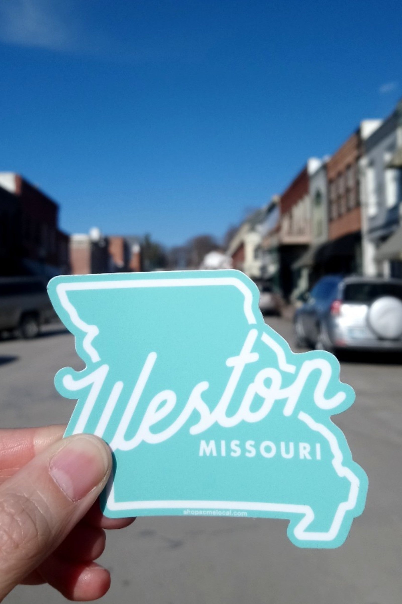 Aqua Weston Missouri State Sticker