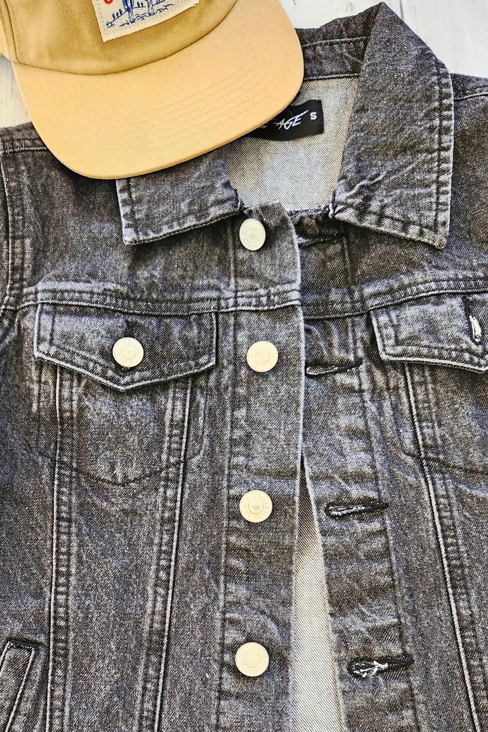 Black Cotton Classic Denim Jacket