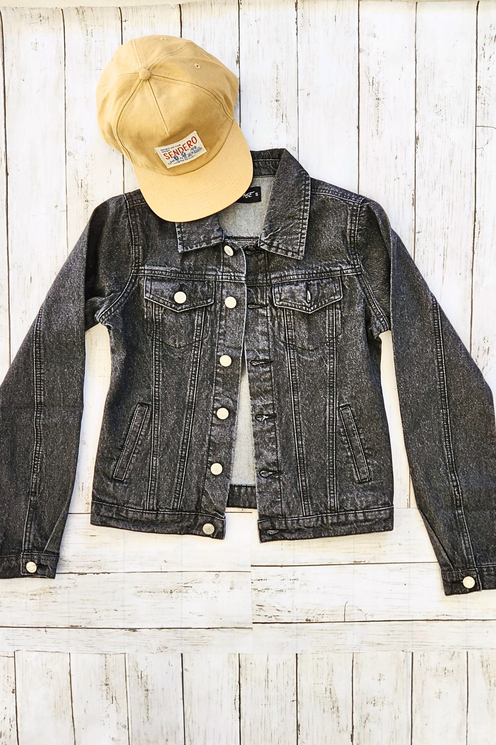 Black Cotton Classic Denim Jacket