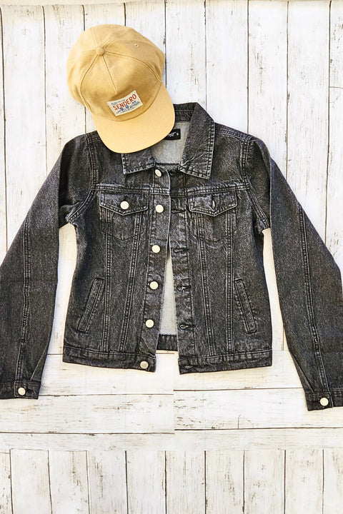Black Cotton Classic Denim Jacket