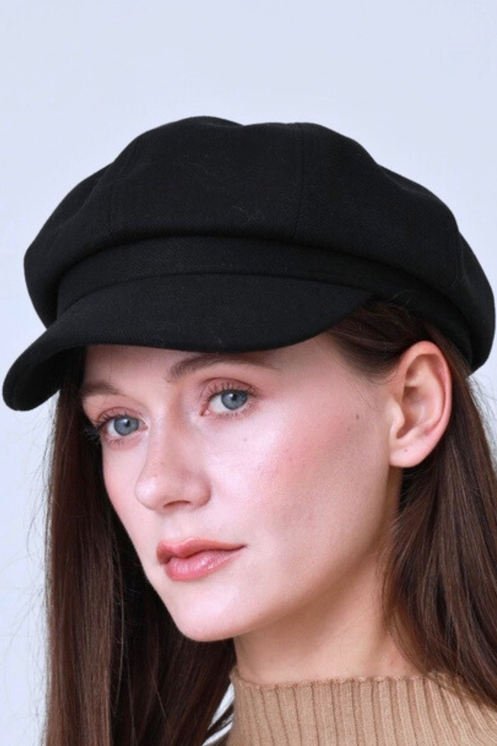 Black Newsboy Cap