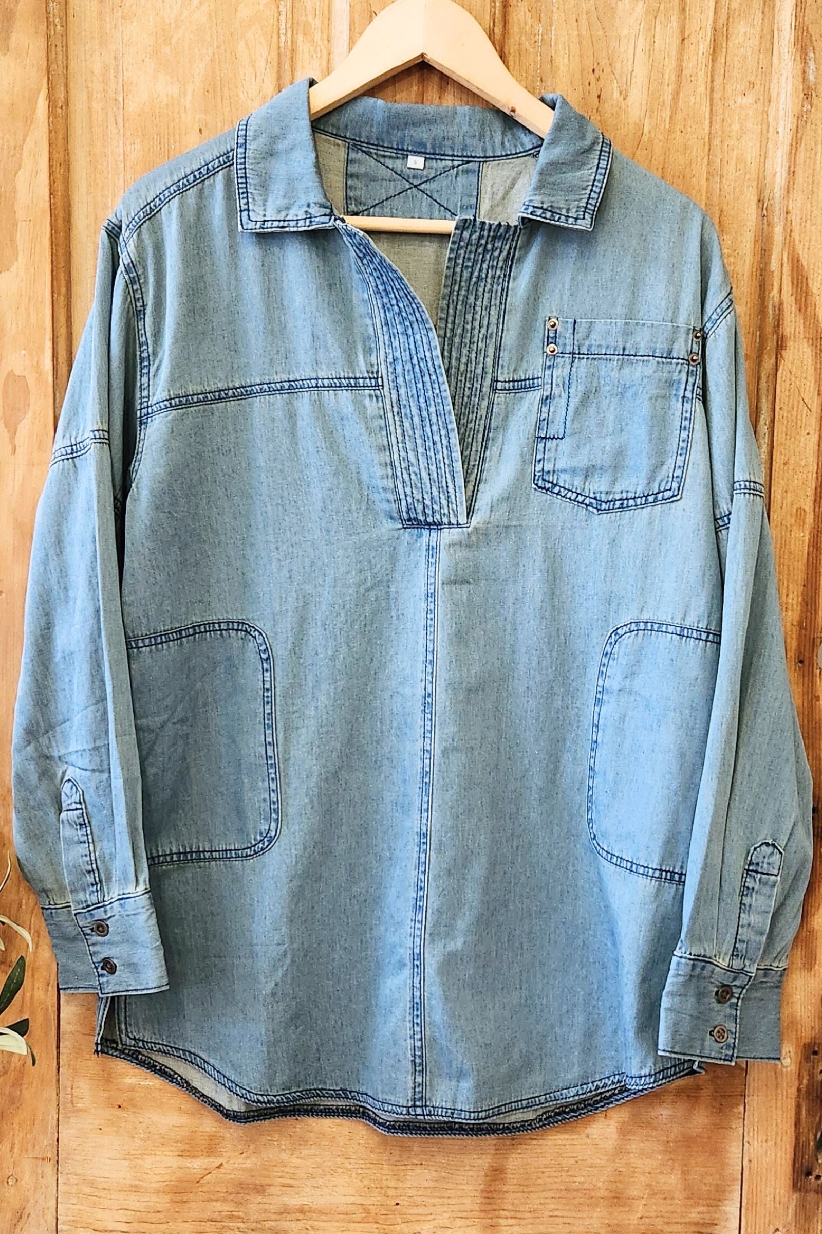 Blue Denim Pullover
