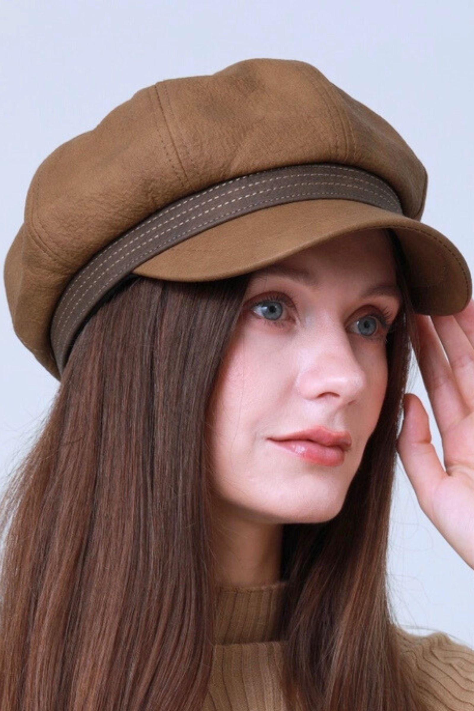 Brown Newsboy Cap