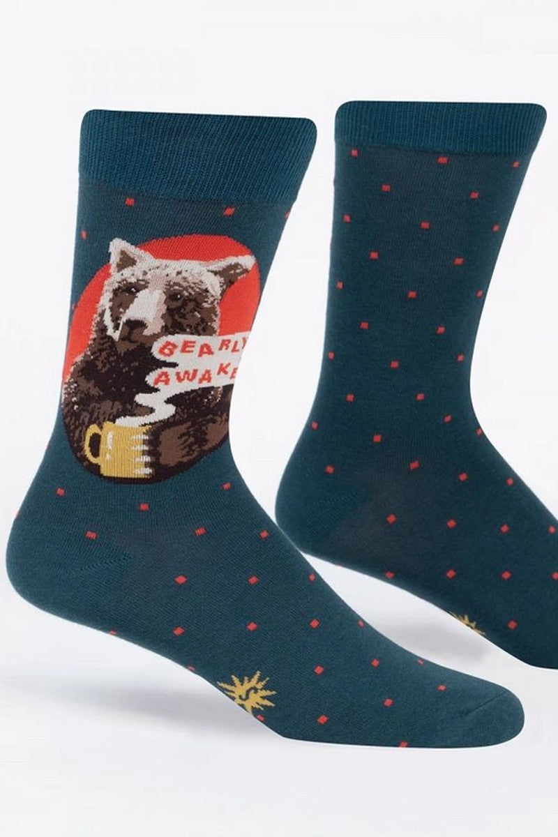 Bearly Awake Men's Crew Socks