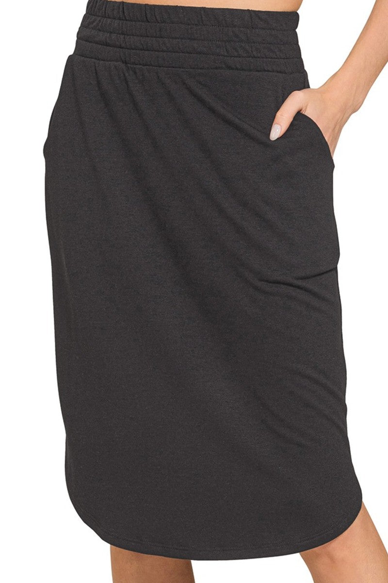 Black Tulip Hem Skirt