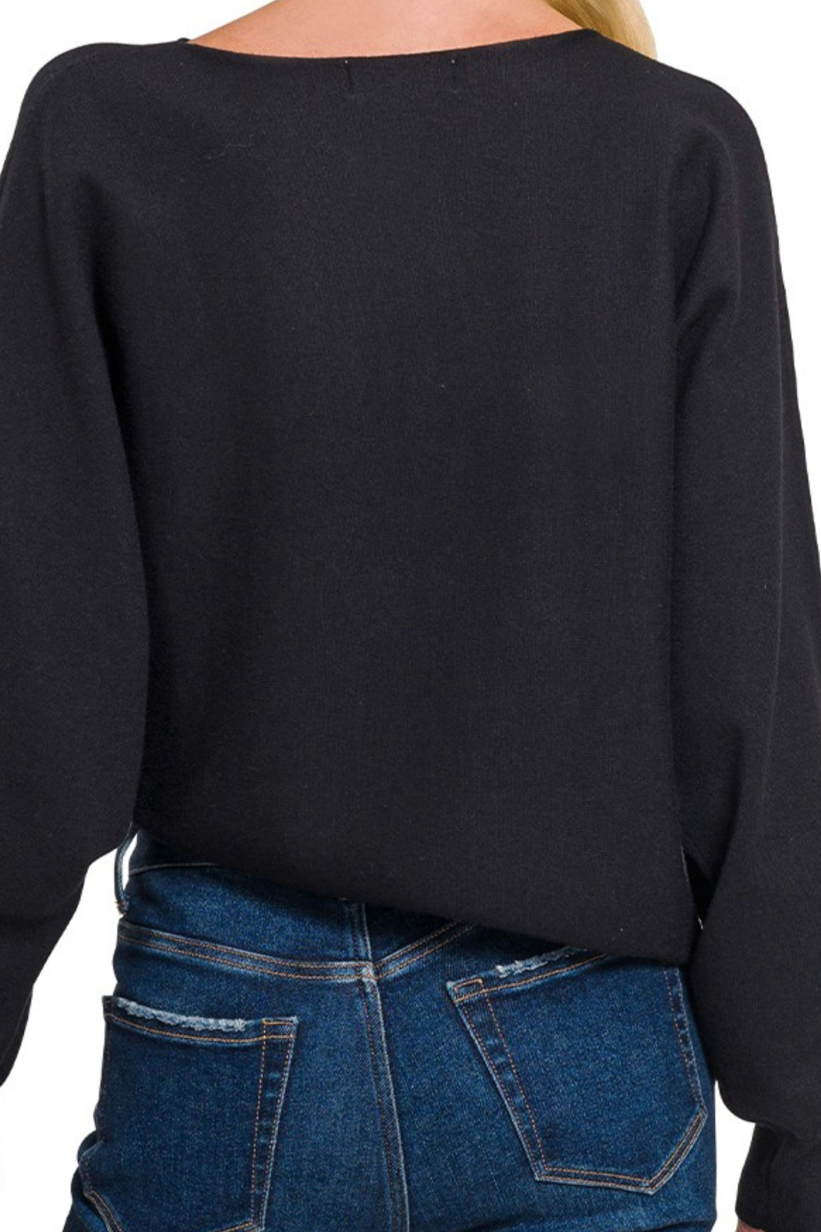 Black Asymmetrical Hemline Sweater