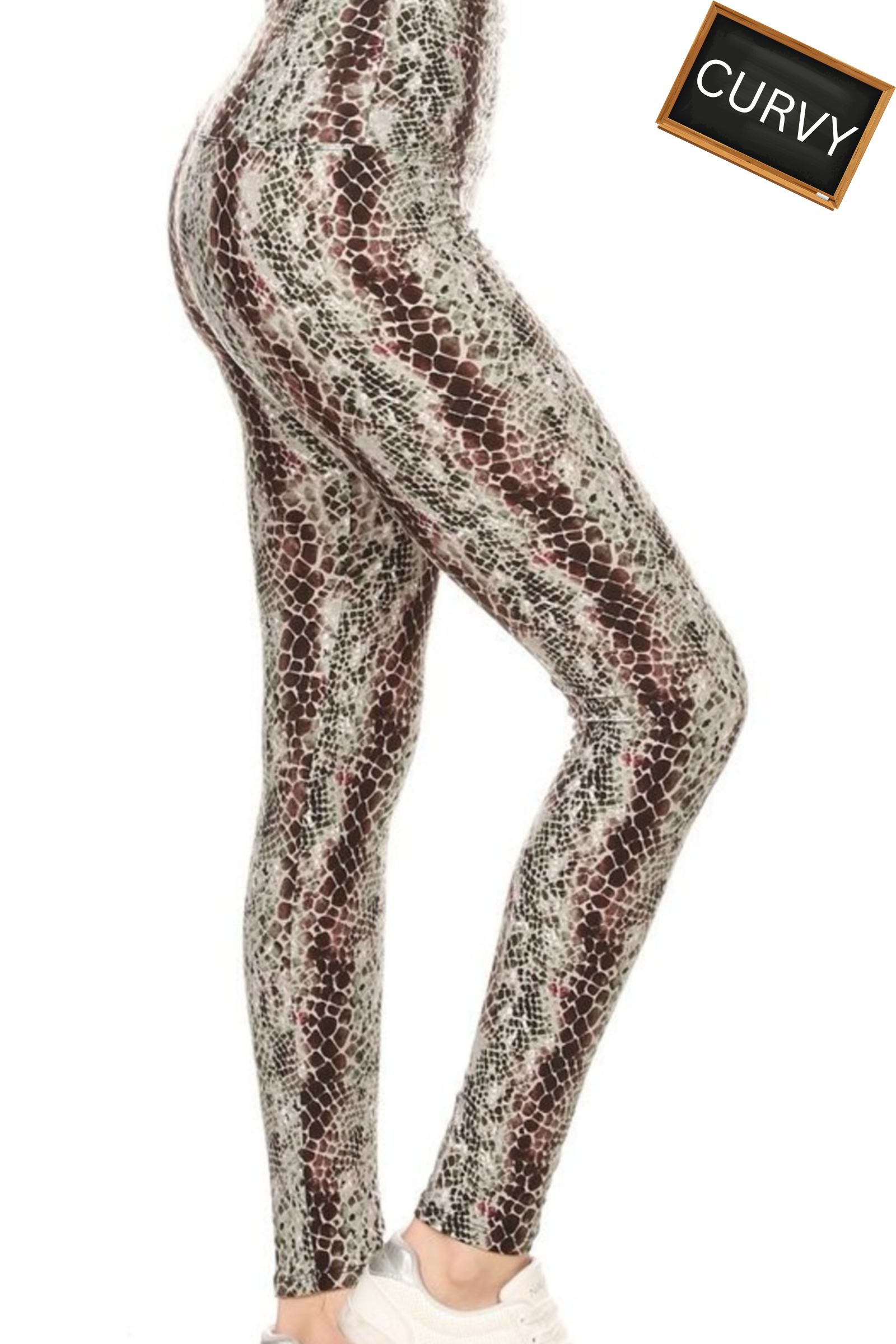 CURVY Ruby Snake Print Yoga Legging
