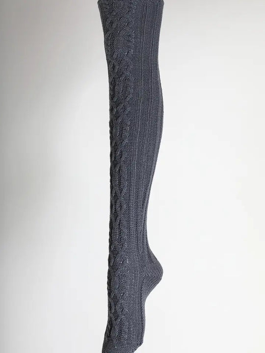 Cable Knit Long Socks
