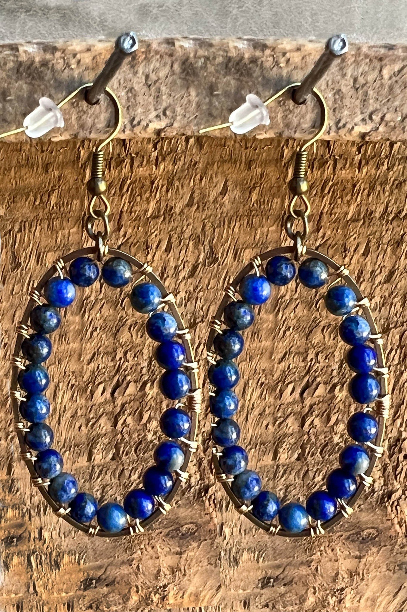 Calista Blue Beaded Earrings