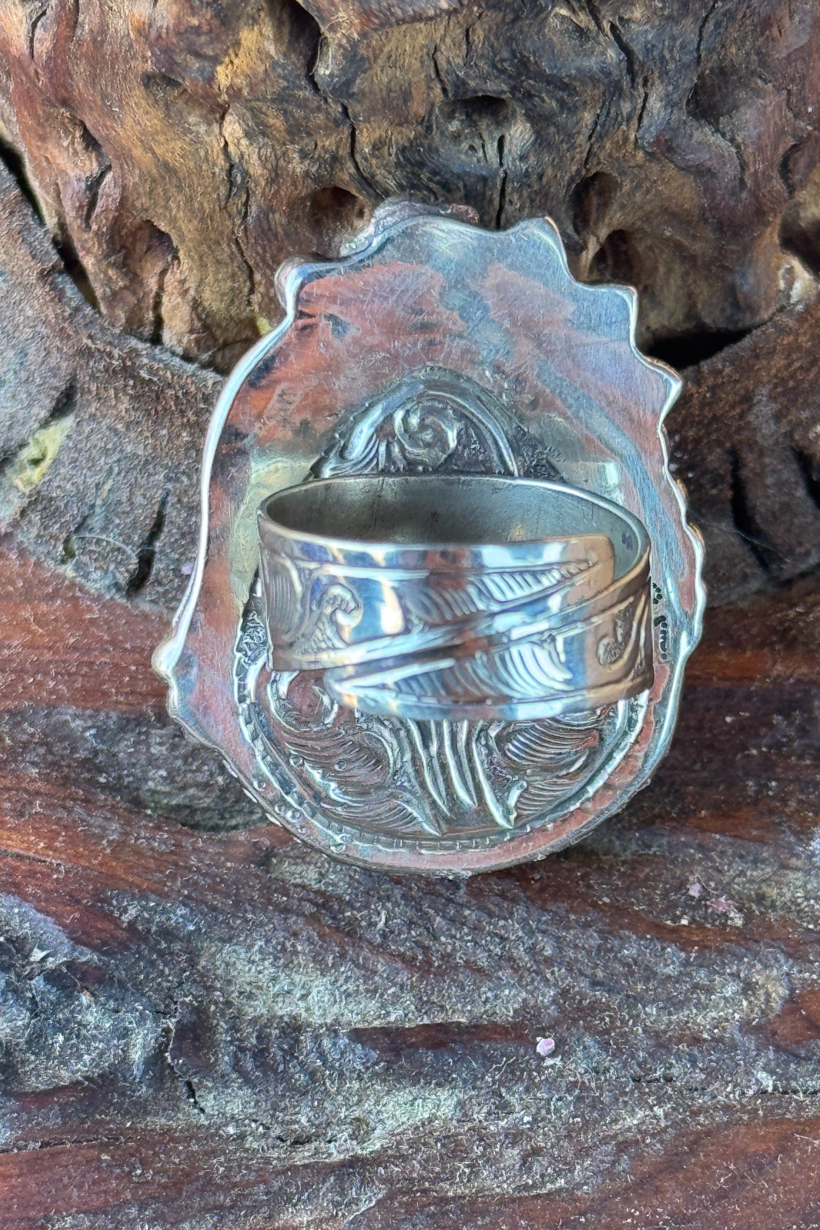 Adjustable Tibetan Silver Chrysocolla Statement Ring | One-of-a-Kind (008)