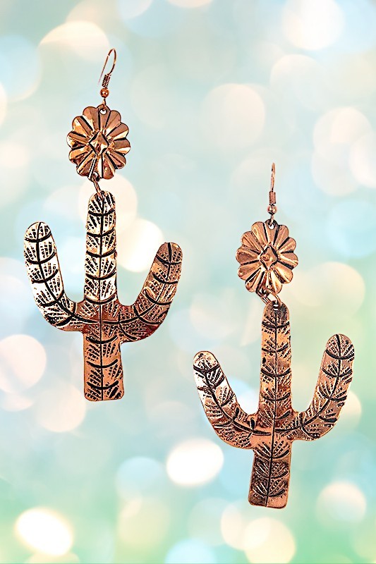 Copper Saguaro Earring