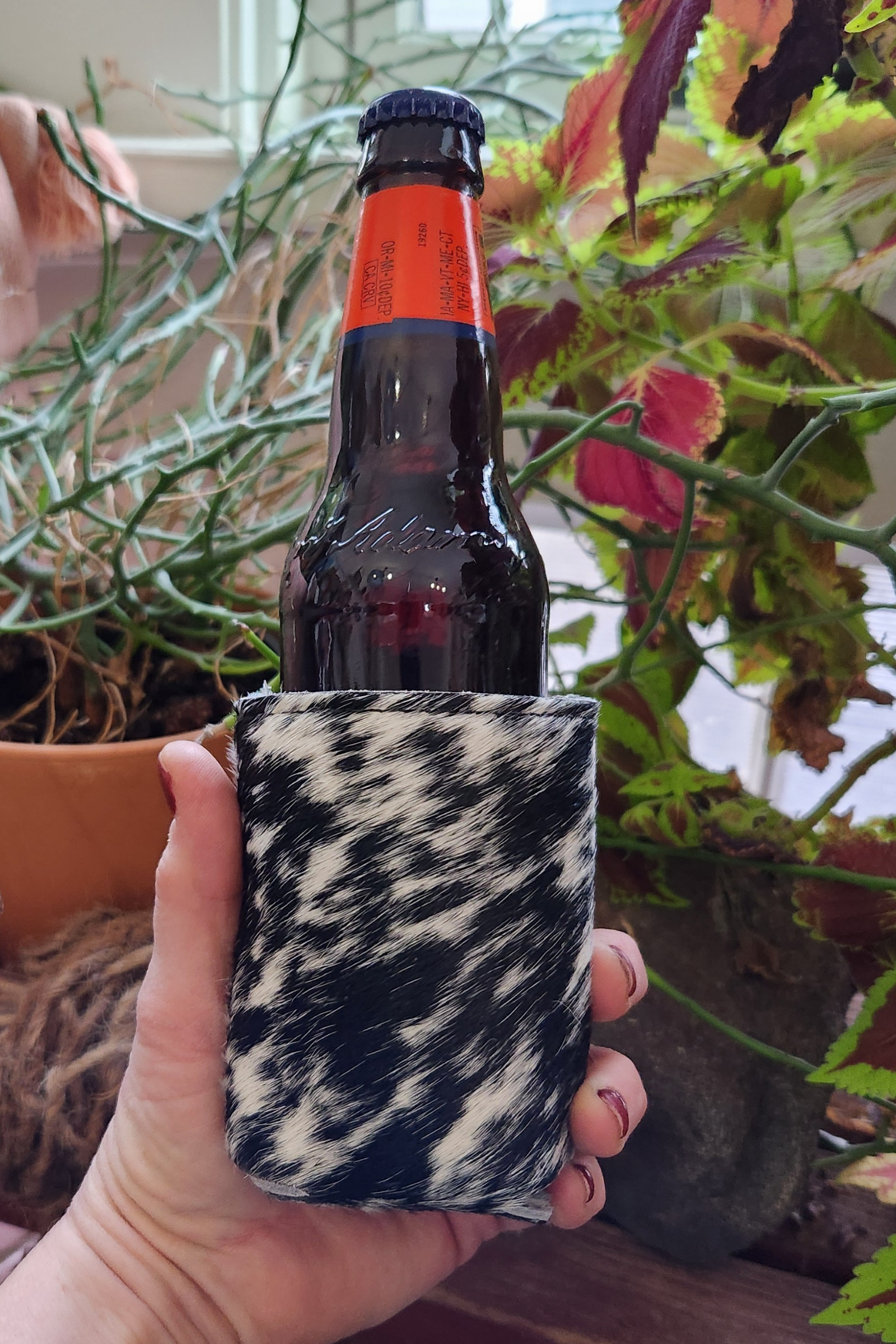 Cowhide Koozie