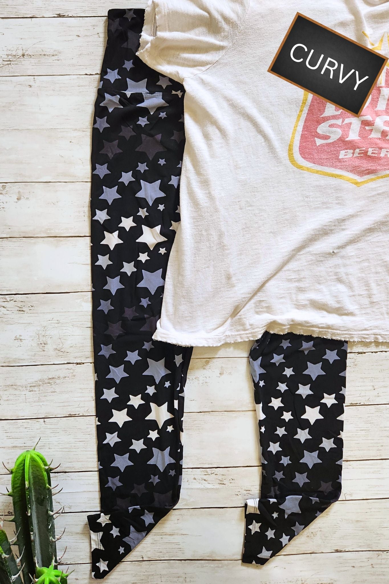 CURVY Night Sky Star Leggings