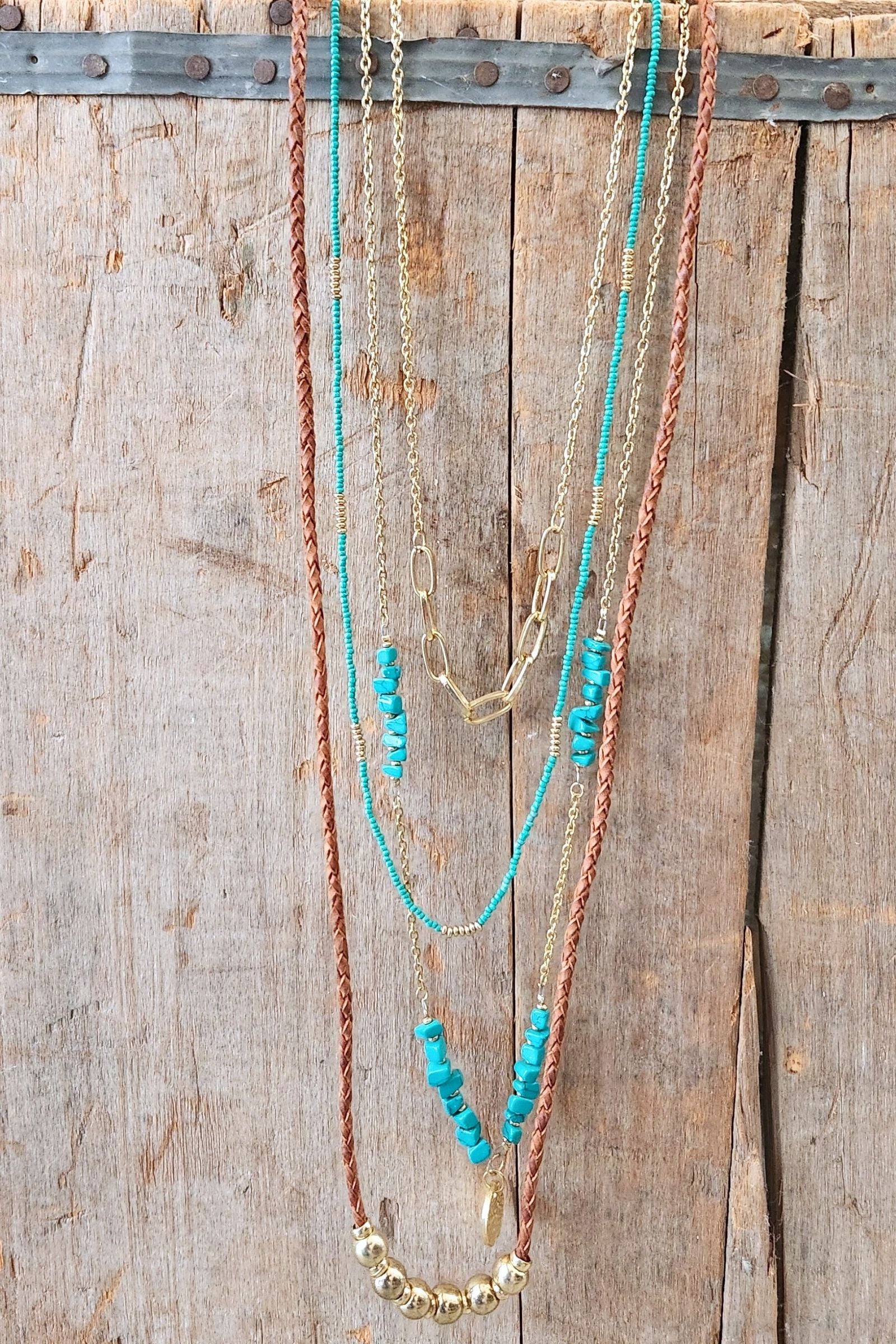 Daphne Turquoise & Gold Layered Necklace