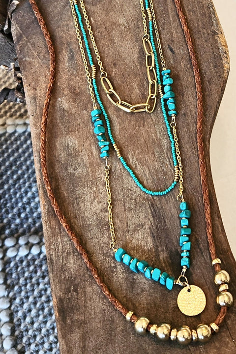 Daphne Turquoise & Gold Layered Necklace