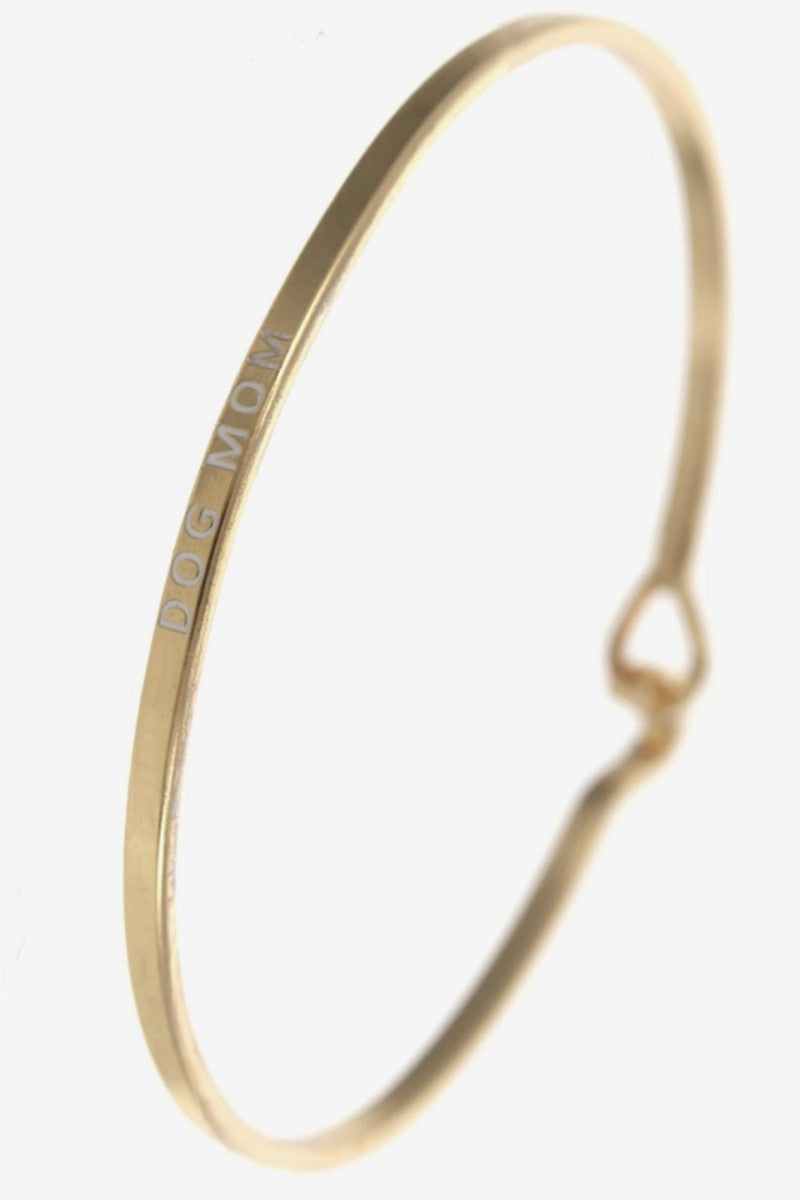 Dog Mom Gold Bangle Bracelet