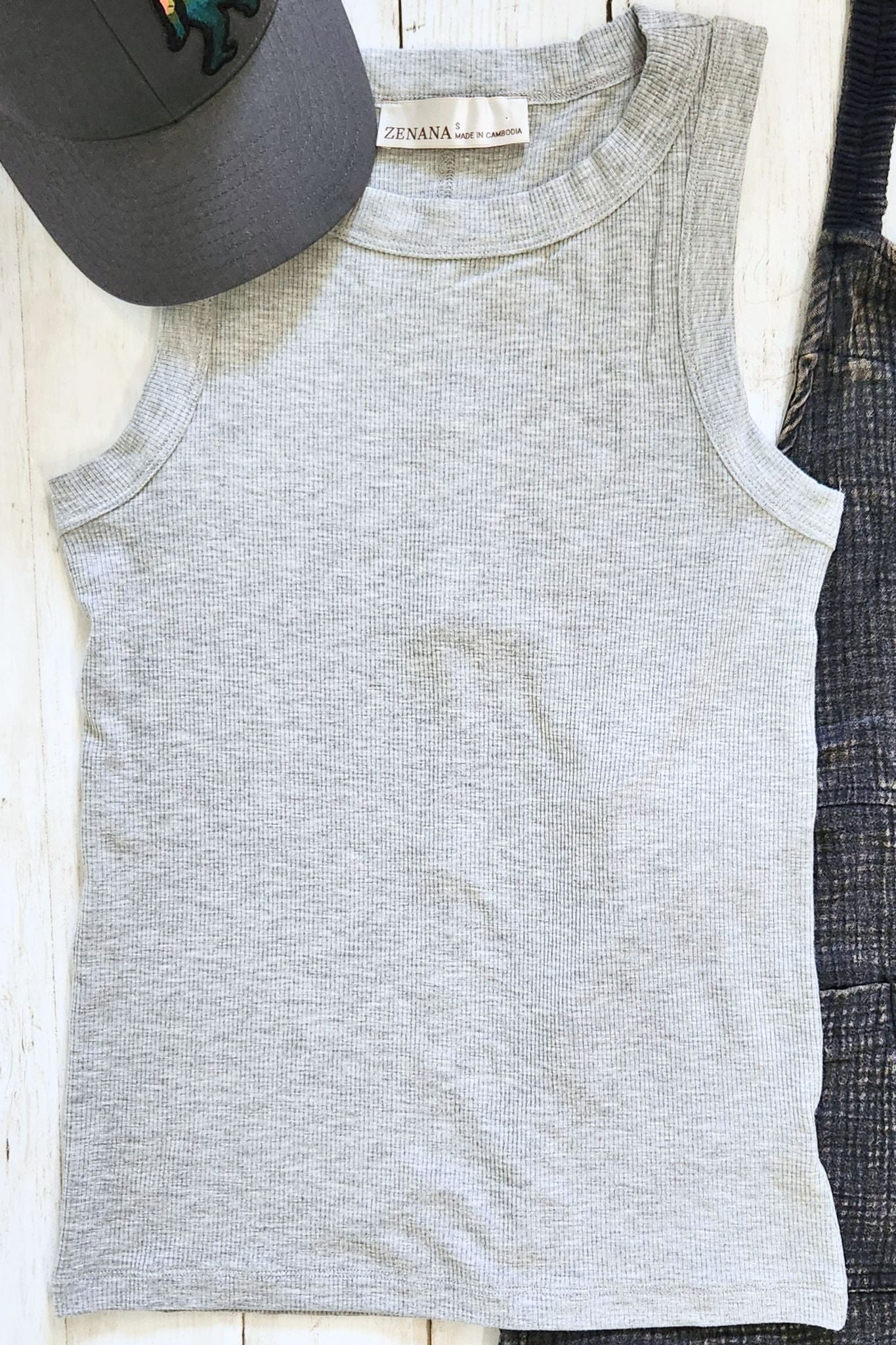 Heather Gray Ribbed Tank Top