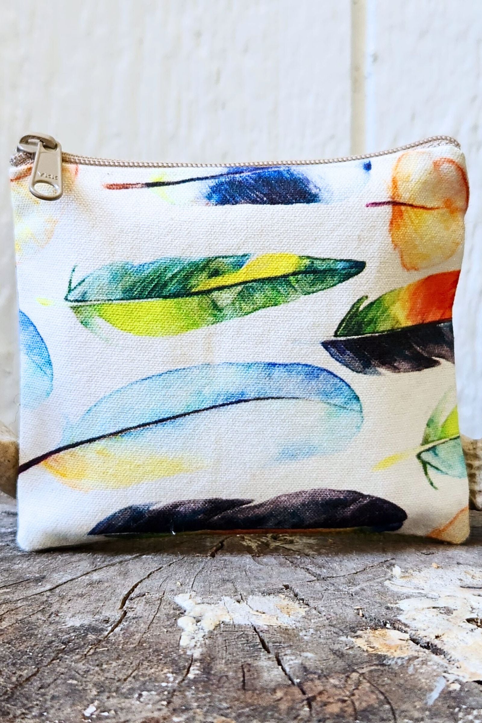 Colorful Feather Coin Purse