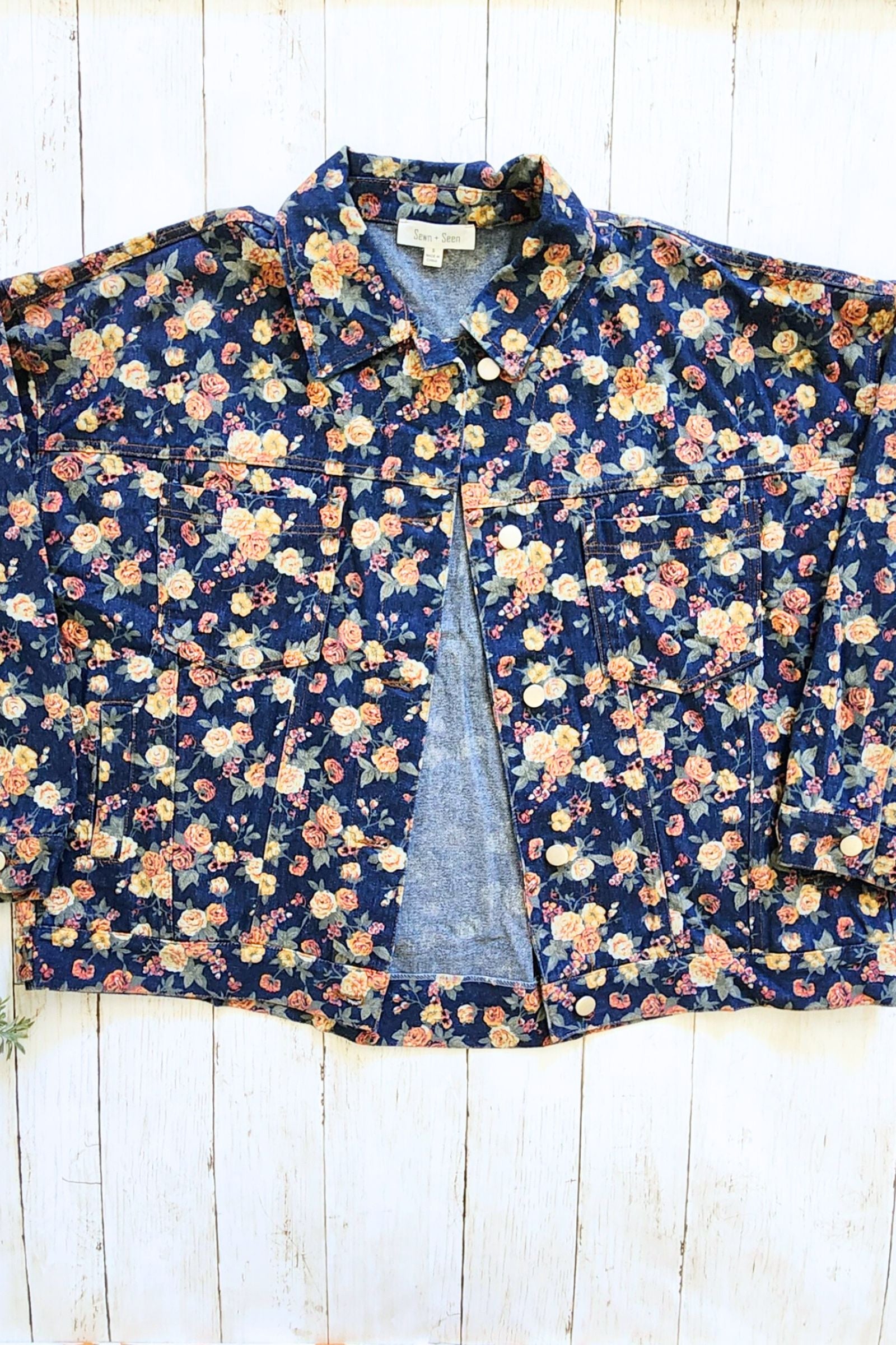 Floral Denim Twill Jacket