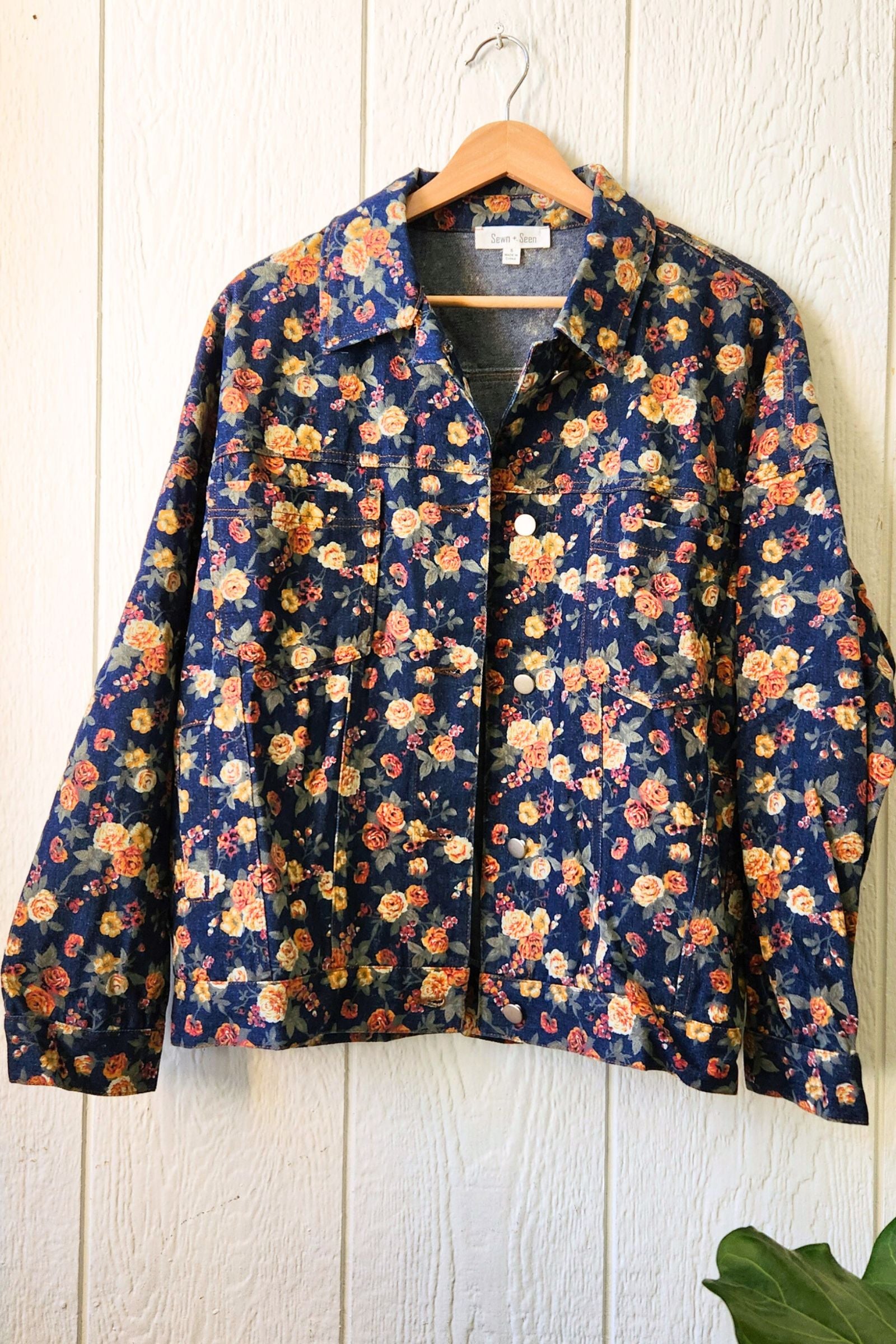Floral Denim Twill Jacket