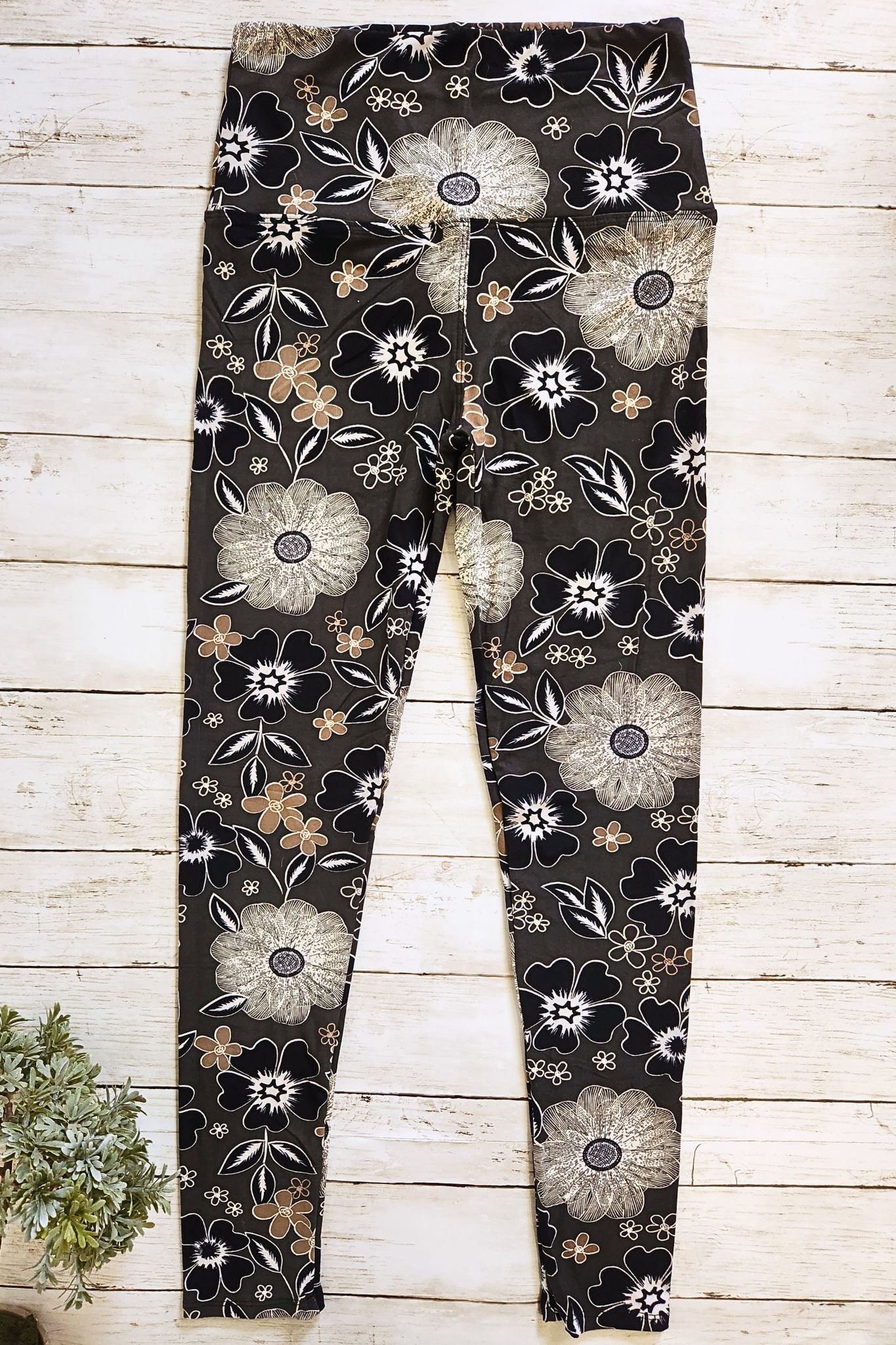 Mocha Floral Yoga Legging