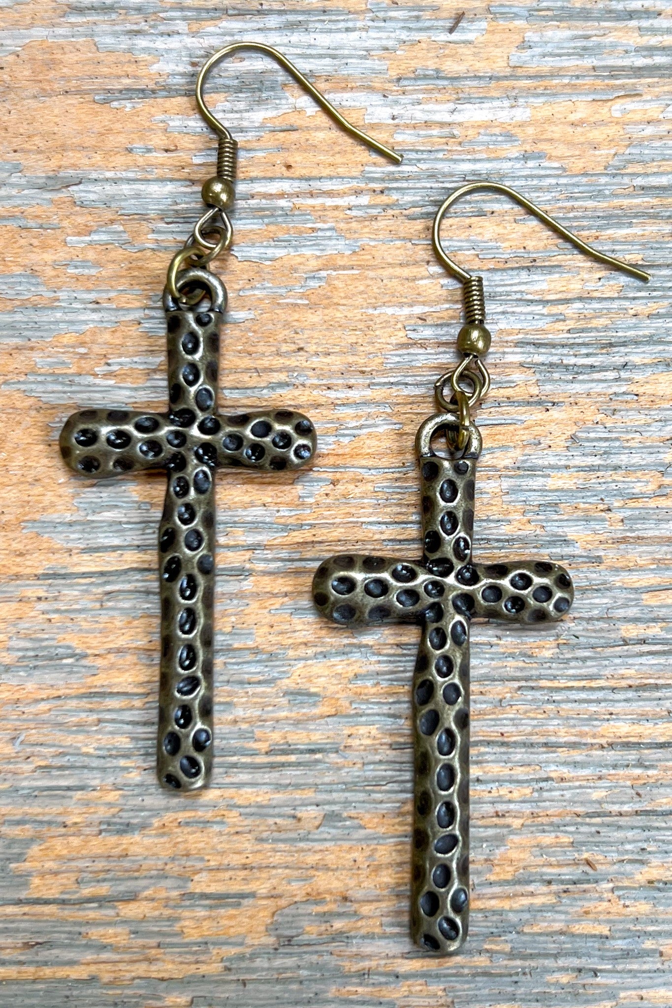 Freya Bronze Cross Earrings