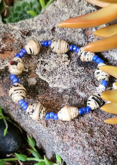 Paper Bead Stretch Bracelet from Haiti