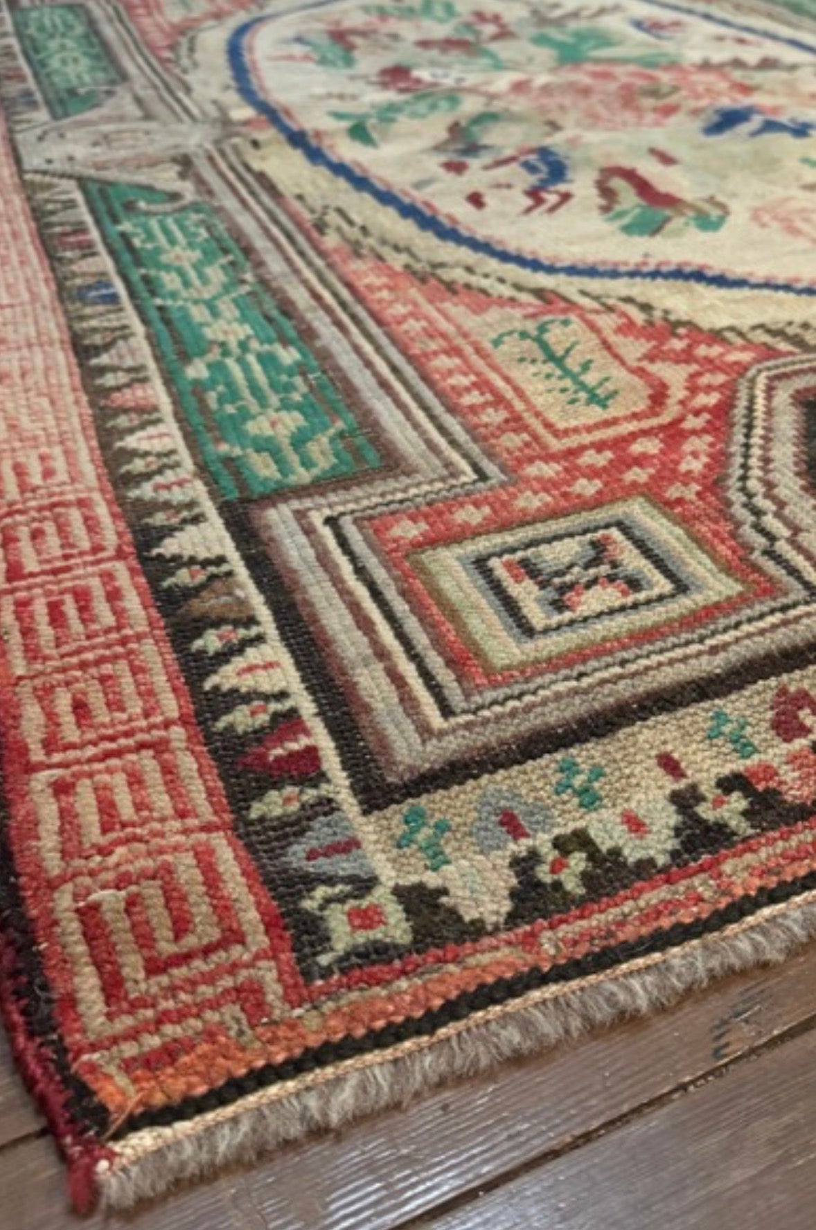 Antique Turkish Rug with Floral Medallion - 5'2” x 3'6” (rug #005)