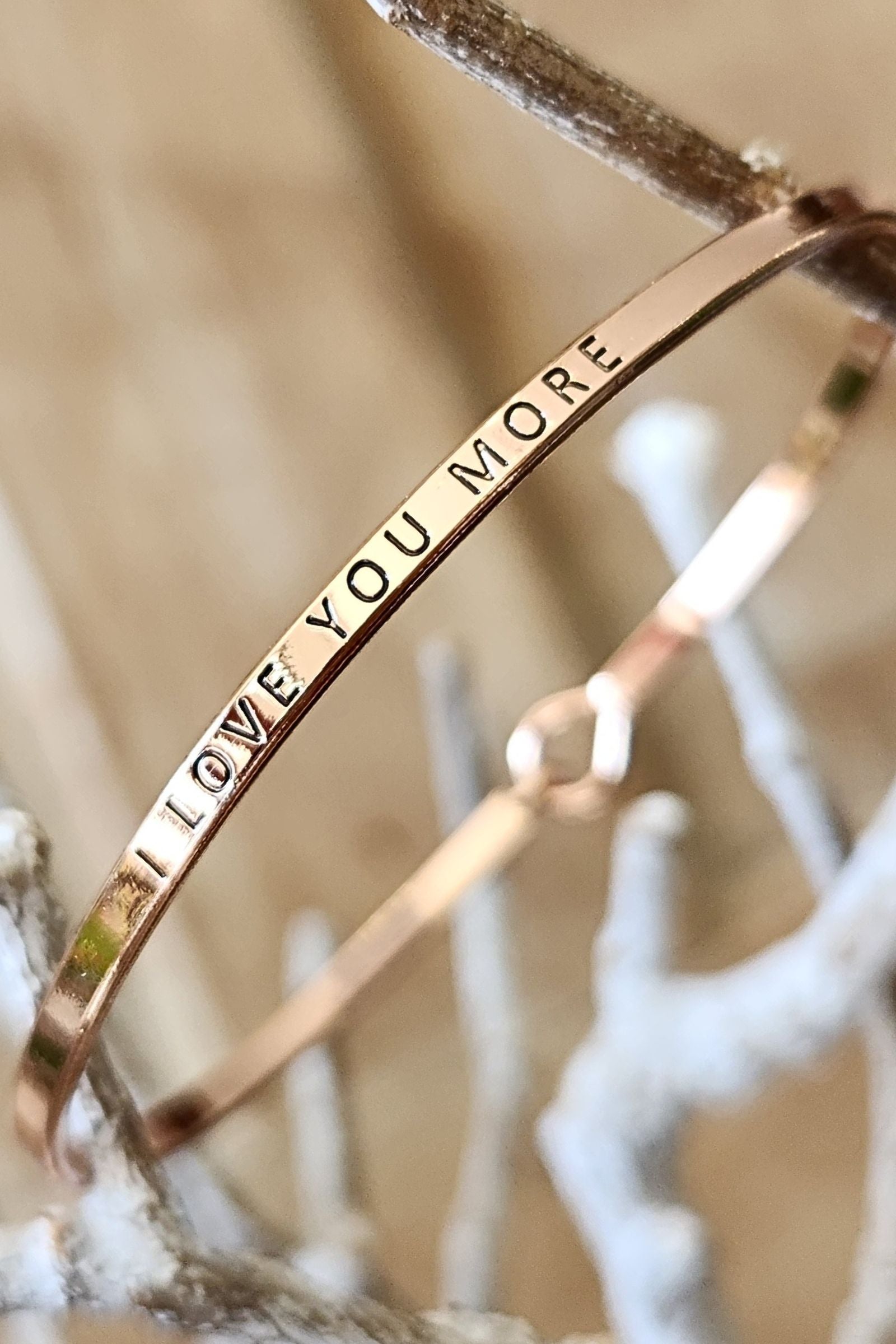 I Love You More Rose Gold Bangle Bracelet