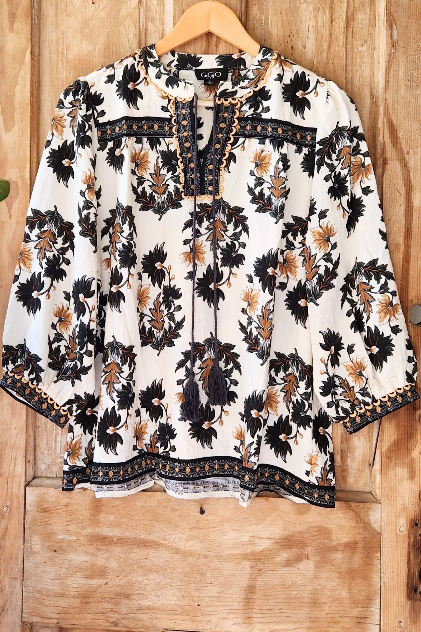 Harvest Floral Tie Front Blouse