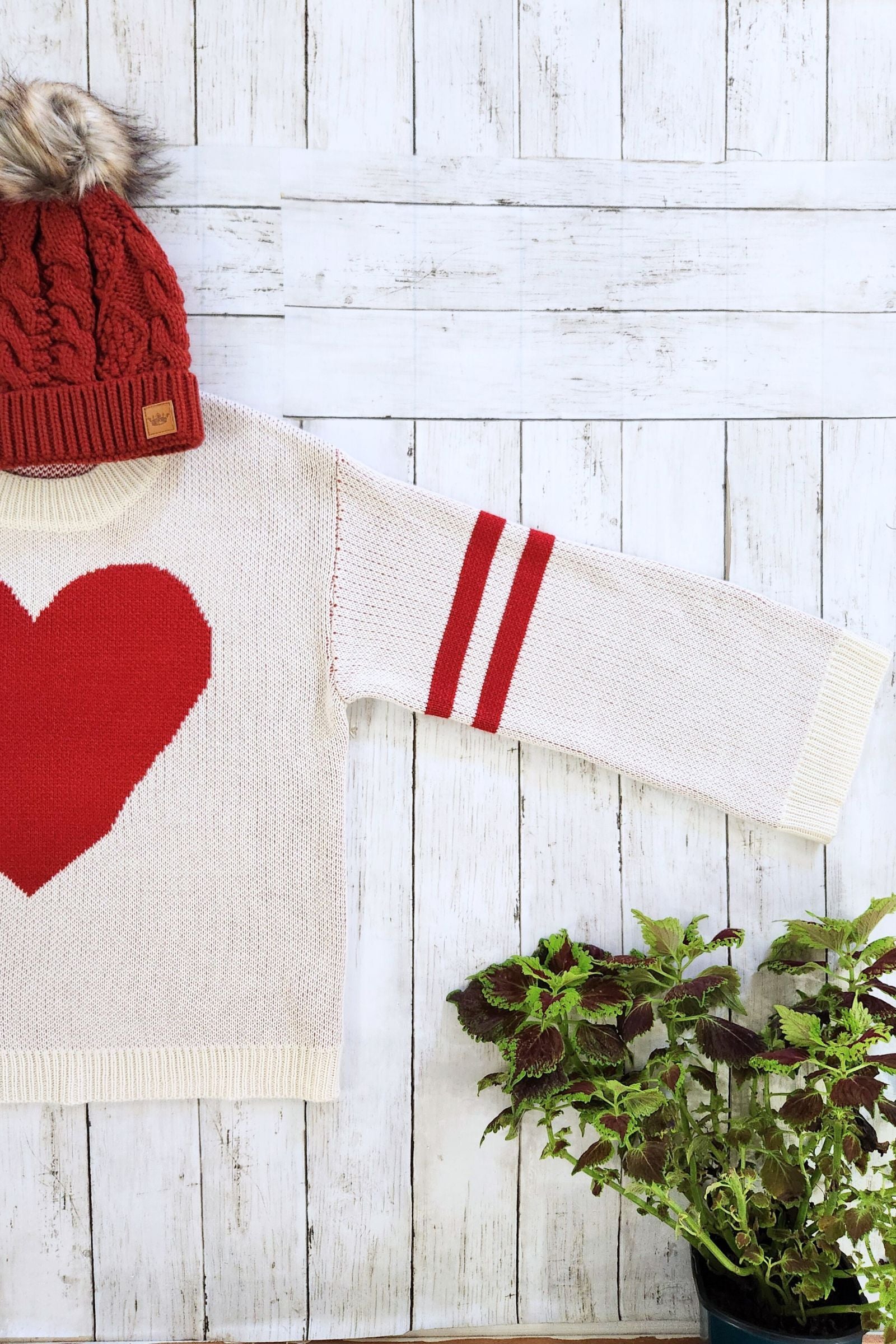 Oversized Heart Sweater Top