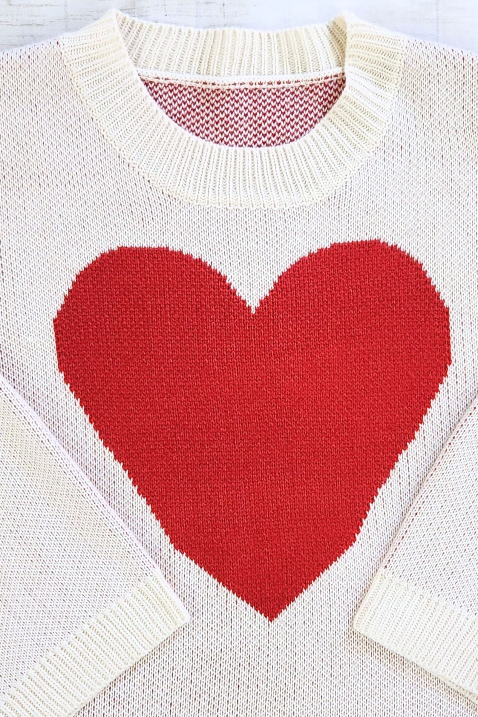 Oversized Heart Sweater Top