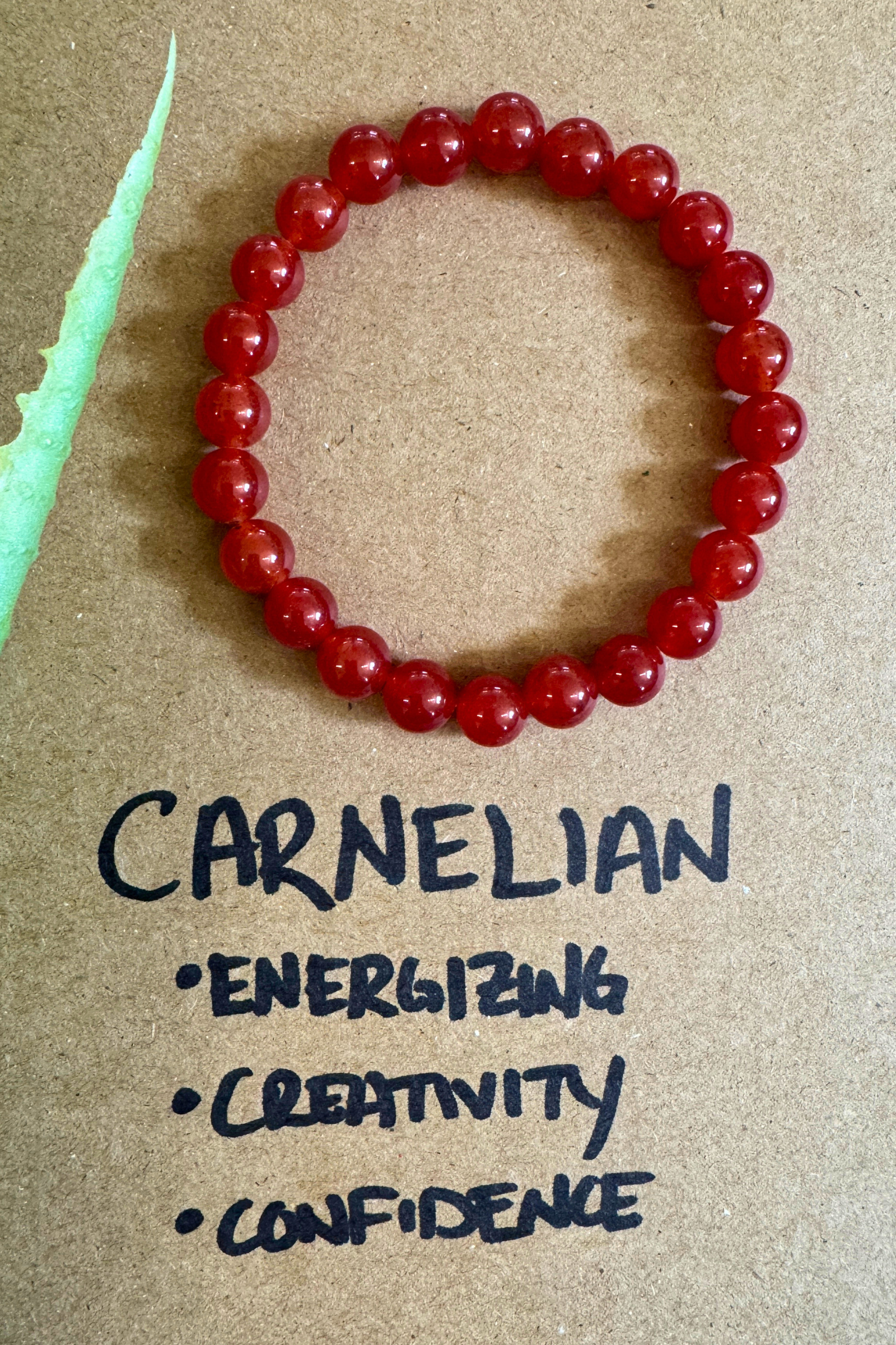 Carnelian Crystal Stone Stretch Bracelet