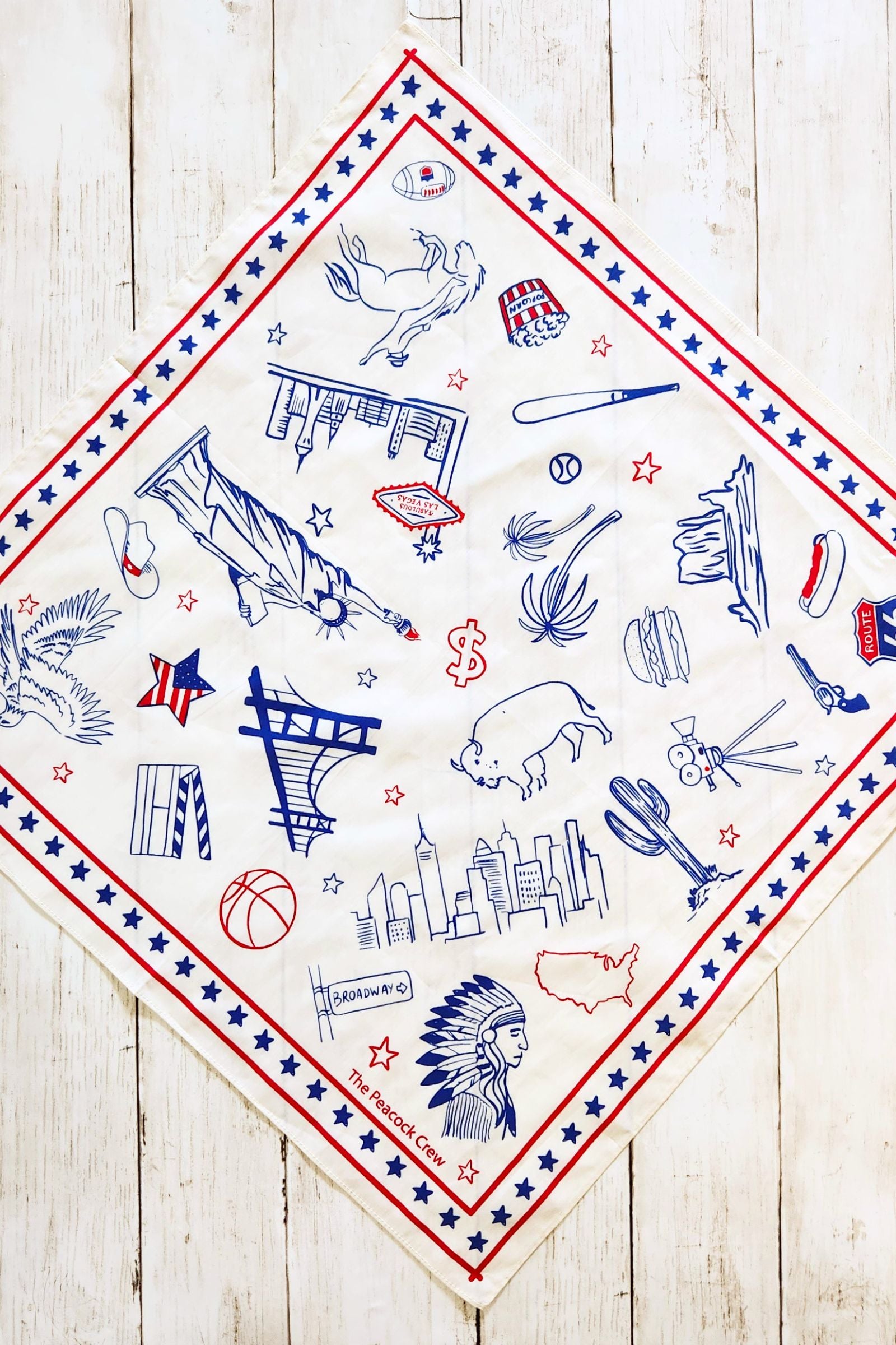 Americana Style Print Bandana