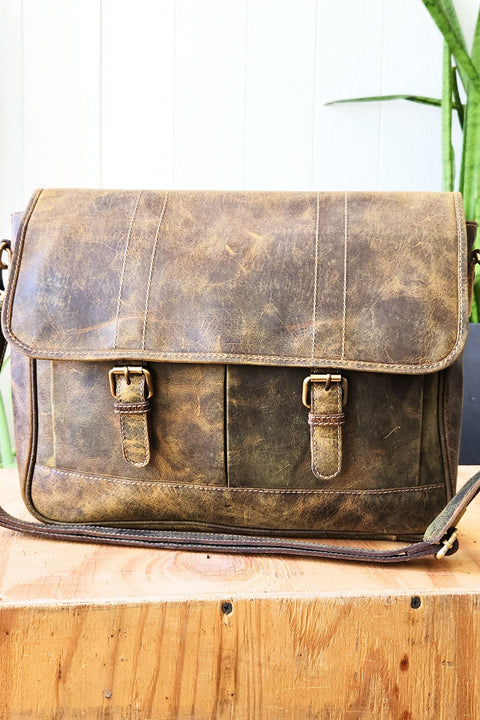 Jackal Leather Laptop Messenger Bag