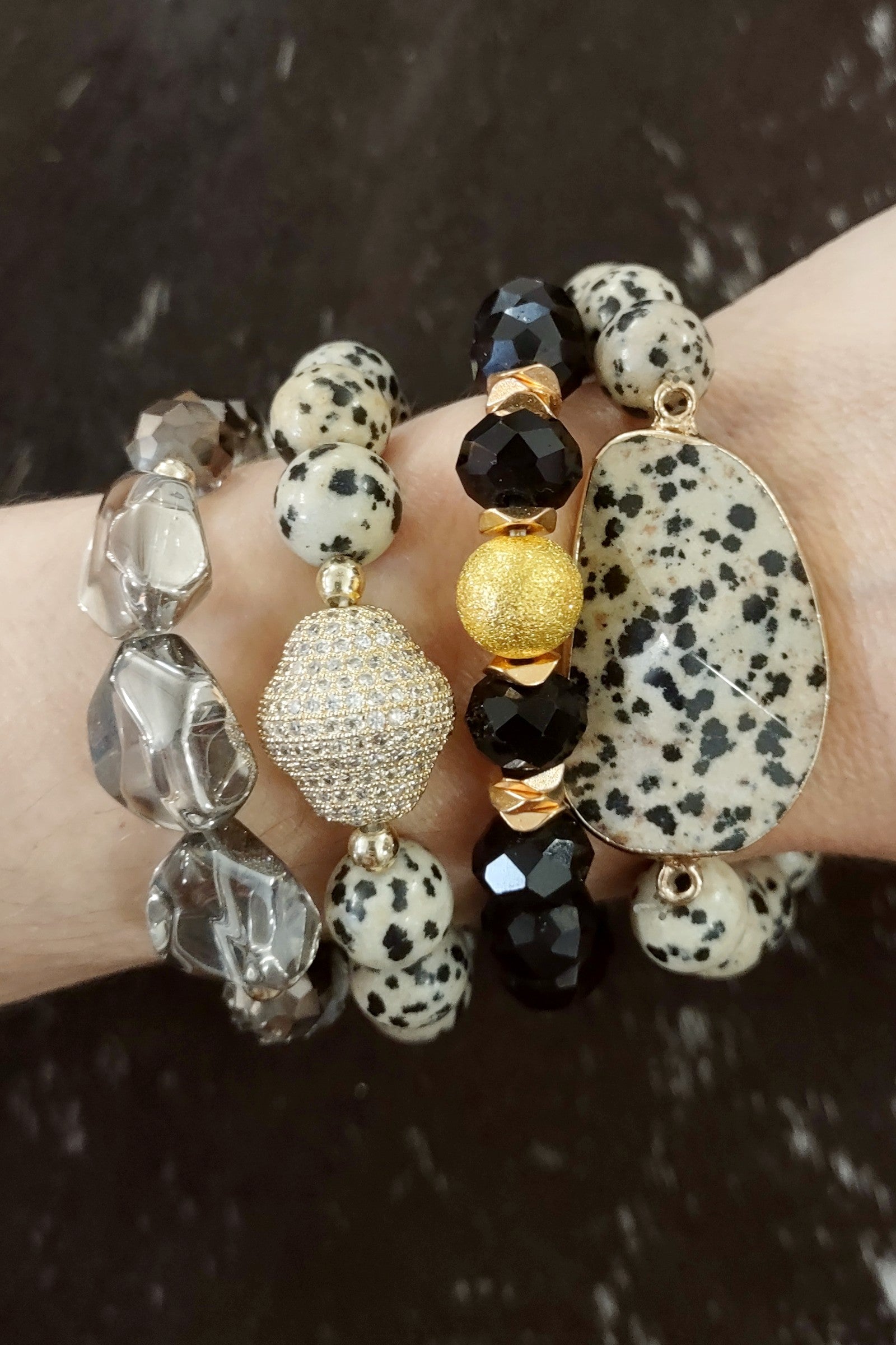 Julia Dalmatian Stretch Bracelets - 4 Styles