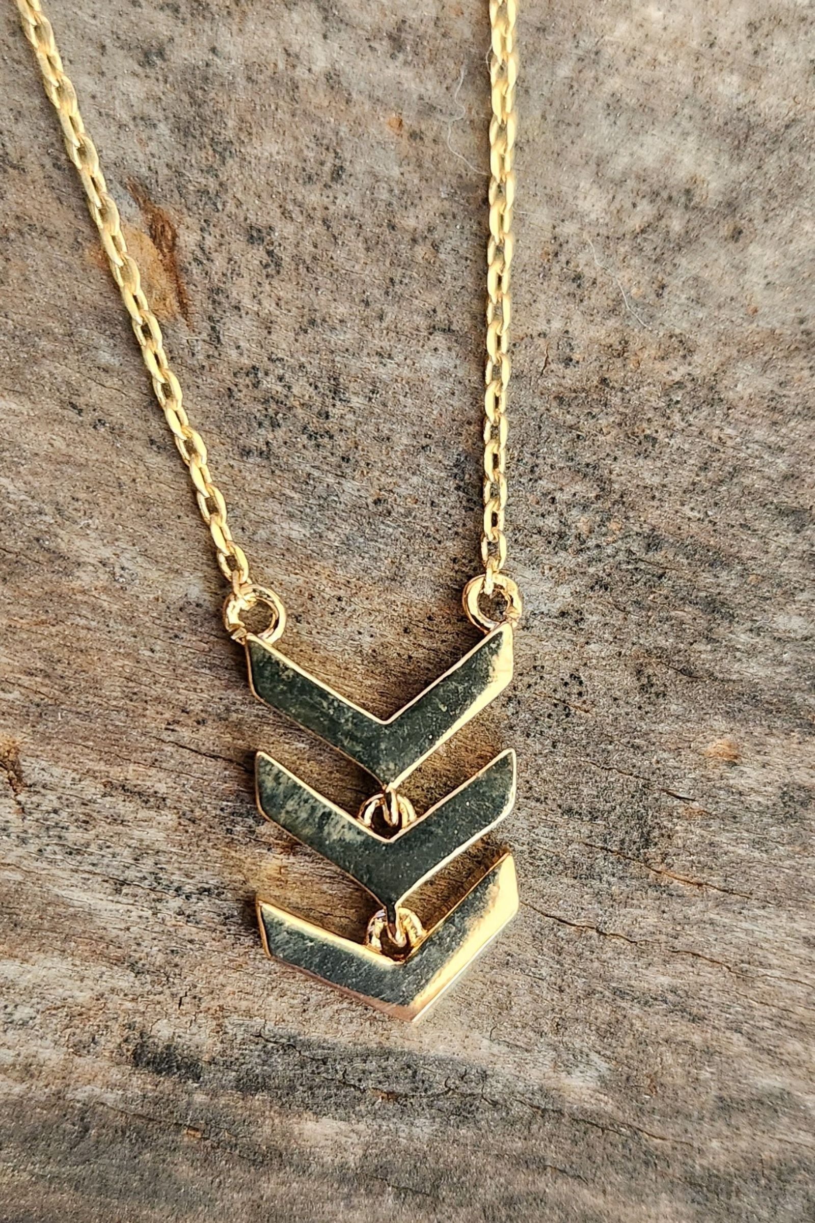 Golden Loyalty Tiered Arrows Necklace