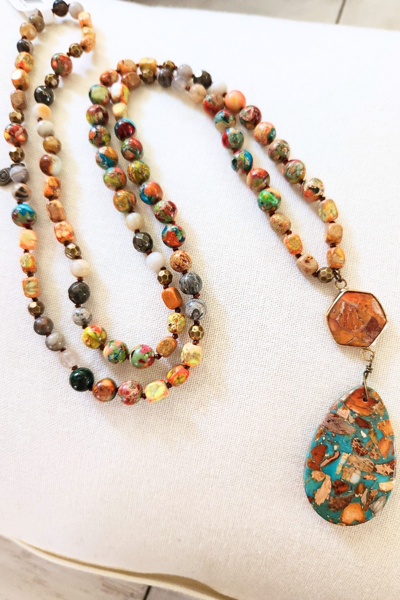Moab Colorful Stone Pendant Necklace