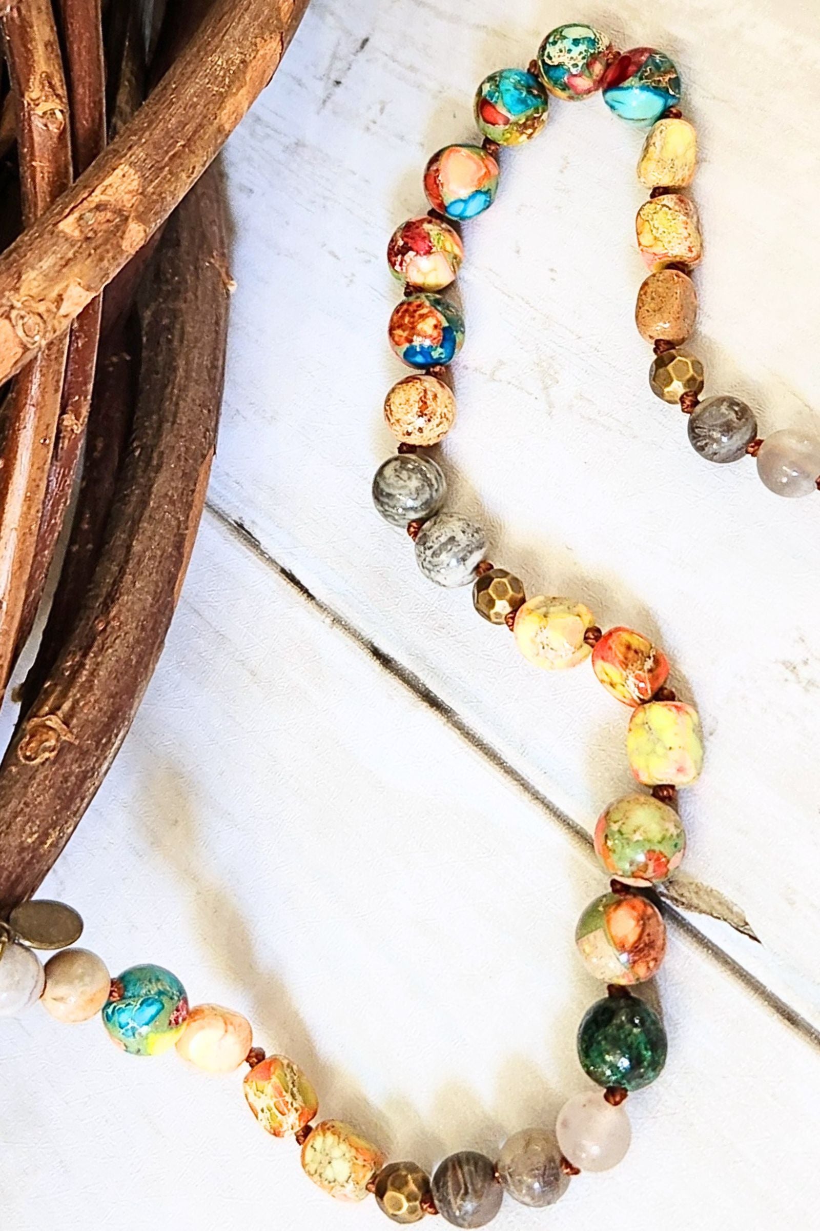 Moab Colorful Stone Pendant Necklace