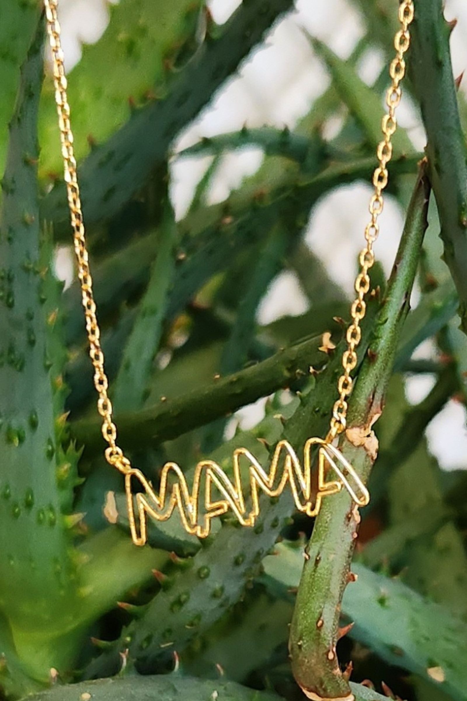 Golden Mama Script Necklace
