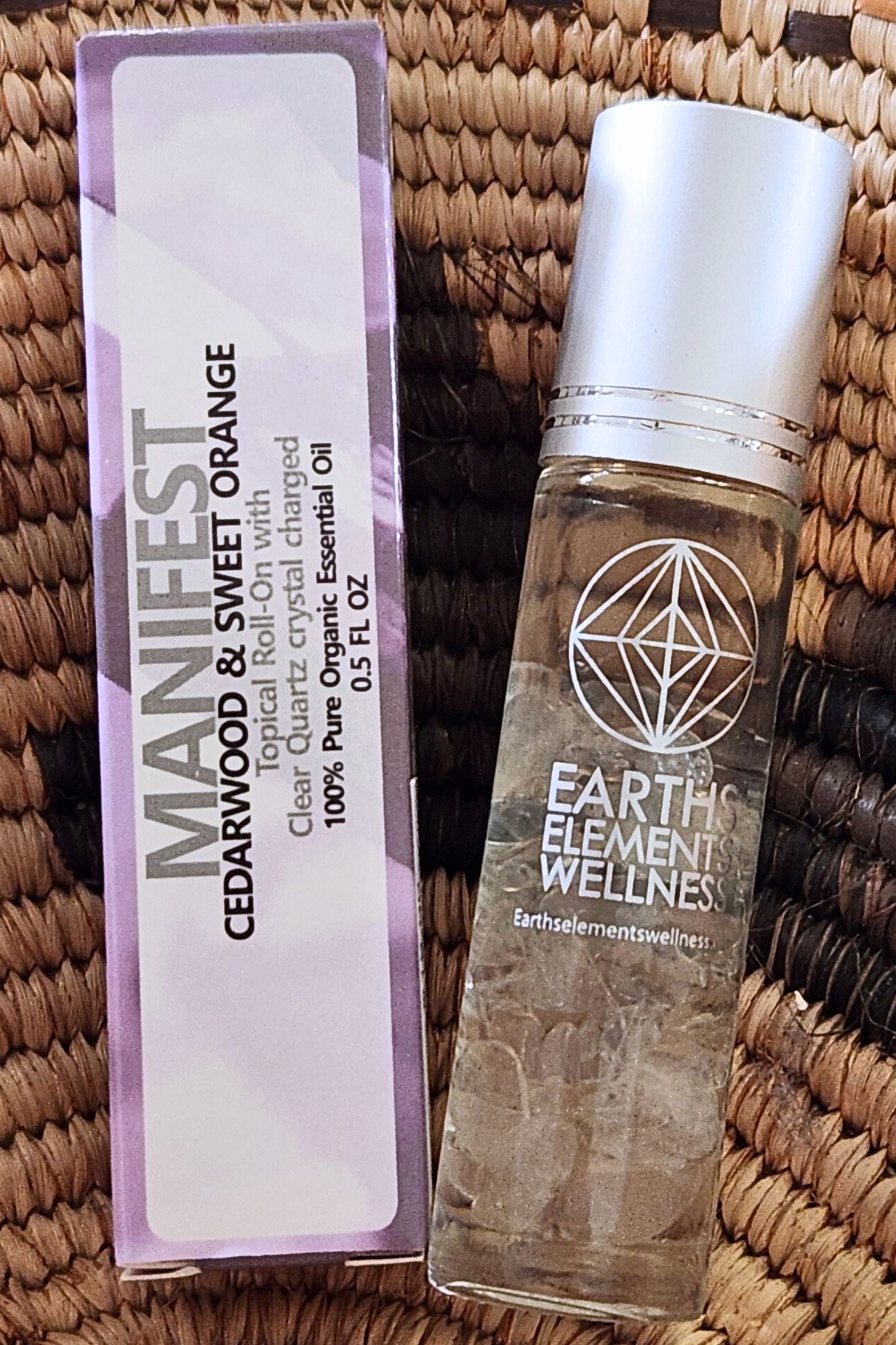 Manifest: Cedarwood & Sweet Orange Crystal Roll-On Essential Oil